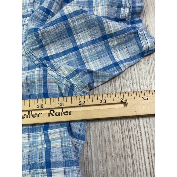 Columbia Mens Blue Plaid Short Sleeve Button-Up Shirt Size L 100% Cotton - Picture 8 of 9